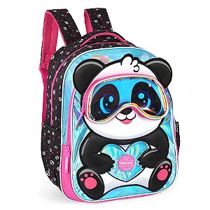 Mochila Panda Pink E Preta Up4you