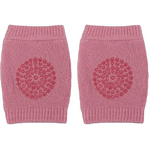 Joelheira Antiderrapante Urso Rosa Buba Para Bebê 6M