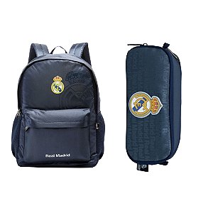 Kit Escolar Mochila Esportiva e Estojo Real Madrid