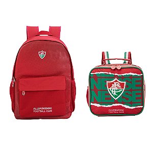 Kit Escolar Tricolor Mochila e Lancheira Fluminense Xeryus