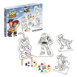 Kit Artístico Toy Story Infantil Com Tintas E Cavalete Nig