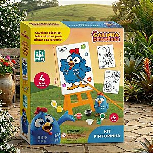 Nig Brinquedos Kit Pinturinha Infantil com Cavalete Galinha Pintadinha