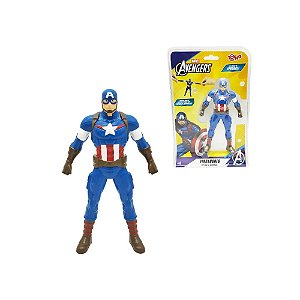 Boneco Capitão America Elástico Vingadores Marvel Toyng
