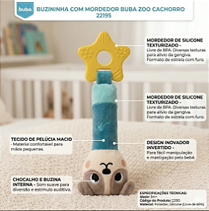 Mordedor Buzininha Buba Zoo Cachorro Para Bebês