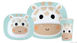 Kit Refeição Bebê Buba Zoo Cachorro 3 Peças Girafa