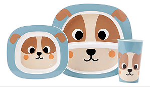 Kit Refeição Bebê Buba Zoo Cachorro 3 Peças Cachorrinho