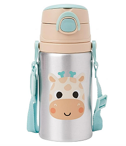 Garrafa De Aluminio Com Canudo Buba Girafa