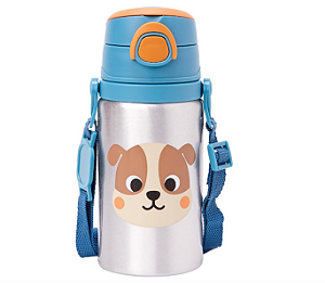 Garrafa De Aluminio Com Canudo Buba Cachorro