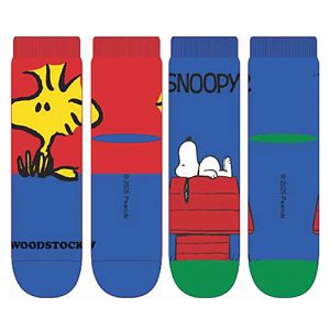 Kit 2 Pares Soquete Infantil Snoopy TAM 23 à 26