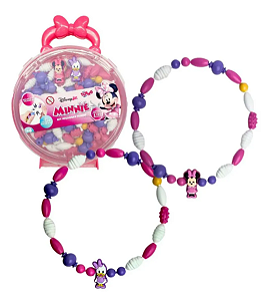 Kit Miçangas Minnie Para Fazer Pulseira Infantil Bijuteria
