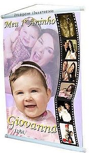 BANNER COM BASTÃO E CORDÃO EM LONA 440g - 60X90cm ( unidades)