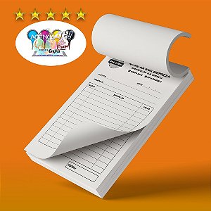 BLOCO E TALÃO AUTOCOPIATIVO - 50X2 VIAS - 148x210mm - PERSONALIZADOS (10 unidades)
