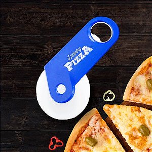 CORTADOR DE PIZZA COM ABRIDOR PERSONALIZADOS  65x135mm em  PLÁSTICO ( 10 unidades )