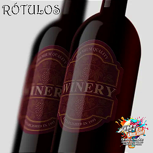 RÓTULOS PARA GARRAFA DE VINHO - CARTELA MEIO CORTE.