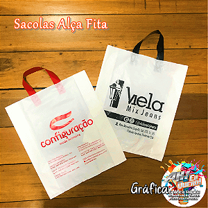 SACOLA PLÁSTICA C/ ALÇA FITA