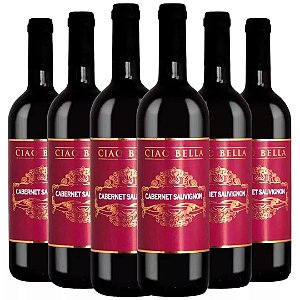 Caixa com 6 Vinhos Italiano Ciao Bella Cabernet Sauvignon