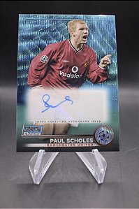 Paul Scholes - 2022-23 Topps Stadium Club Chrome UEFA Blue Wave Auto /75