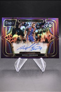 Sonny Anderson- 2025-26 Panini Select La Liga Pitchside Auto Purple /49 Barcelona