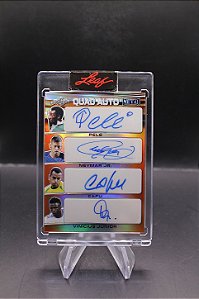 Pele/Neymar/Cafu/Vinicius Jr - 2022 Leaf Metal Orange Quad Auto - Brasil
