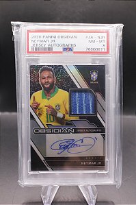 Neymar Jr - 2020-21 Panini Obsidian Jersey Auto /20 Brasil PSA 8