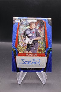 Julio Cesar - 2025-26 Panini Prizm FIFA Auto Blue Shimmer Flamengo