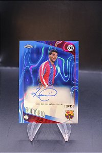 Romario 2025-26 Topps Chrome UEFA Legends Auto Blue Refractor /150 Barcelona