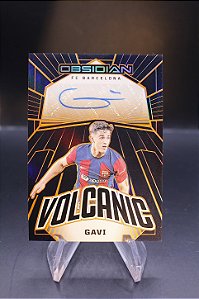 Gavi - 2023-24 Obsidian Soccer Volcanic Electric Etch Orange /25 Barcelona