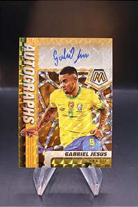Gabriel Jesus - 2021-22 Mosaic World Cup Orange Auto /50 Brasil