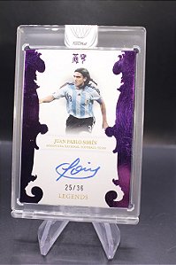 Juan Pablo Sorin - 2022 Fansmall Argentina Soccer Purple /36 Auto on Card