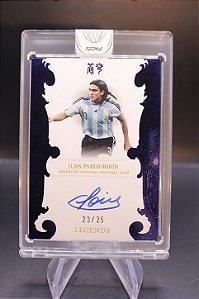 Juan Pablo Sorin - 2022 Fansmall Argentina Soccer Blue /25 Auto on Card
