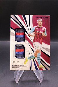 Danny Ings - 2021 Panini Immaculate Collection Dual Patches /25 Aston Villa