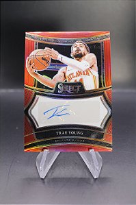 Trae Young - 2024-25 Panini Select Signatures Red Prizm Auto /99 Hawks