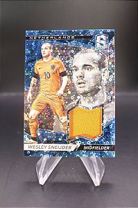 Wesley Sneijder - 2016-17 Panini Spectra Swatches Neon Blue Jersey /75