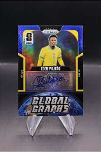 Eder Militao - 2026 Panini Prizm World Cup Global Graphs Blue Auto /25 Brasil