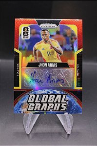 Jhon Arias - 2026 Panini Prizm FIFA World Cup Auto Global Graphs Red /49 Colombia Palmeiras