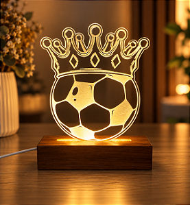 Luminária Desenho Bola de Futebol - Personalize