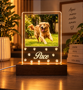 Luminária Foto de Pet -Personalize