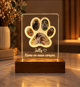 Luminária memorial de animais de estimação -Personalize