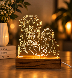 Luminária Desenho de Pets -Personalize