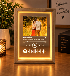 Porta-Retrato Luminária Spotify 15 L x21 A -Personalize