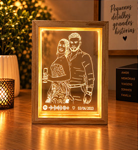 Porta-Retrato Luminária Desenho 15 L x21 A - Personalize