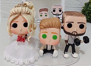 Funko Pop Casamento Com Pajem Personalizado (Casal e 01 Criança)