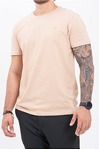 Camiseta Básica Masculina 100% Algodão Bege Claro Pataloo