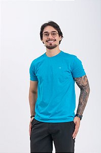 Camiseta Masculina Pataloo Algodão Básica Azul Ciano