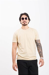 Camiseta Básica Masculina 100% Algodão Creme Essencial Pataloo