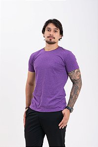 Camiseta Básica Masculina 100% Algodão Roxo Mescla Essencial Pataloo