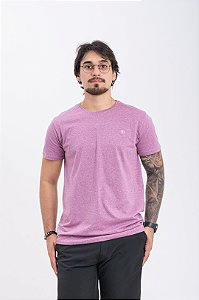 Camiseta Básica Masculina 100% Algodão Rosa Mescla Essencial Pataloo