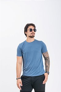Camiseta Tech Masculina Azul Jeans Pataloo Estilo Casual Não Amassa
