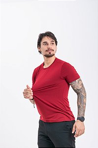 Camiseta Viscolycra Masculina Pataloo Tech Vermelha Não Amassa