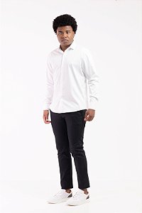 Camisa Social Branca Noivo Luxo Vivacci Bambu Alta Costura